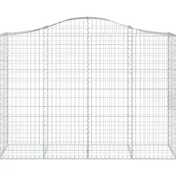 Kaareva kivikori 200x50x40/60 cm galvanoitua rautaa