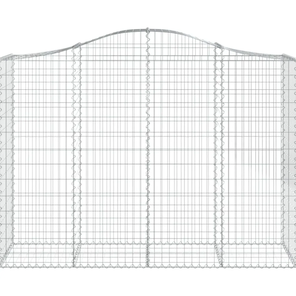 Kaareva kivikori 200x50x40/60 cm galvanoitua rautaa
