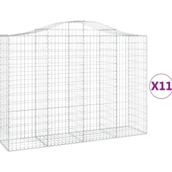 Kaareva kivikori 200x50x40/60 cm galvanoitua rautaa