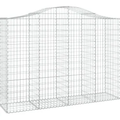 Kaareva kivikori 200x50x40/60 cm galvanoitua rautaa