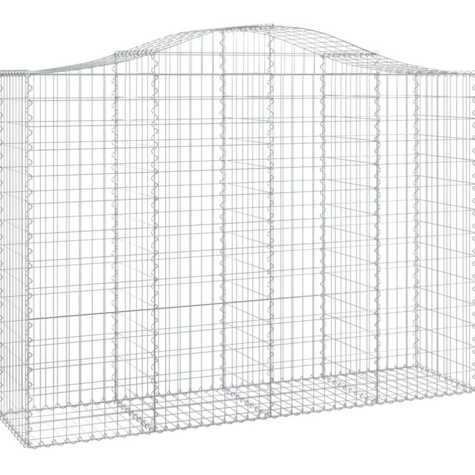 Kaareva kivikori 200x50x40/60 cm galvanoitua rautaa
