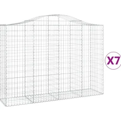 Kaareva kivikori 200x50x40/60 cm galvanoitua rautaa