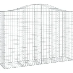 Kaareva kivikori 200x50x40/60 cm galvanoitua rautaa