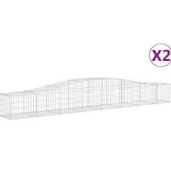 Kaareva kivikori 200x50x40/60 cm galvanoitua rautaa