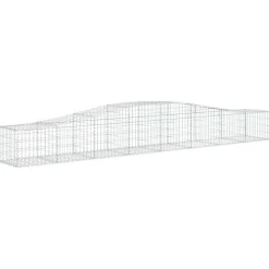 Kaareva kivikori 200x50x40/60 cm galvanoitua rautaa
