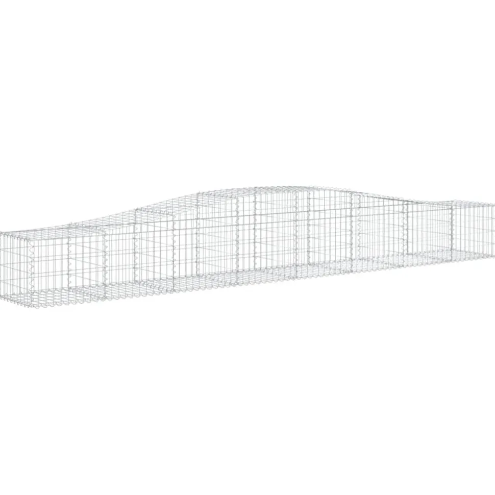 Kaareva kivikori 200x50x40/60 cm galvanoitua rautaa