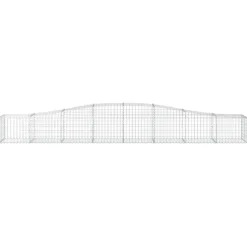 Kaareva kivikori 200x50x40/60 cm galvanoitua rautaa