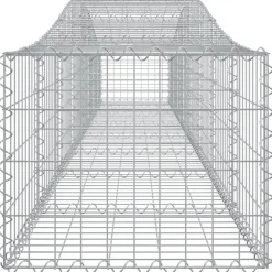 Kaareva kivikori 200x50x40/60 cm galvanoitua rautaa