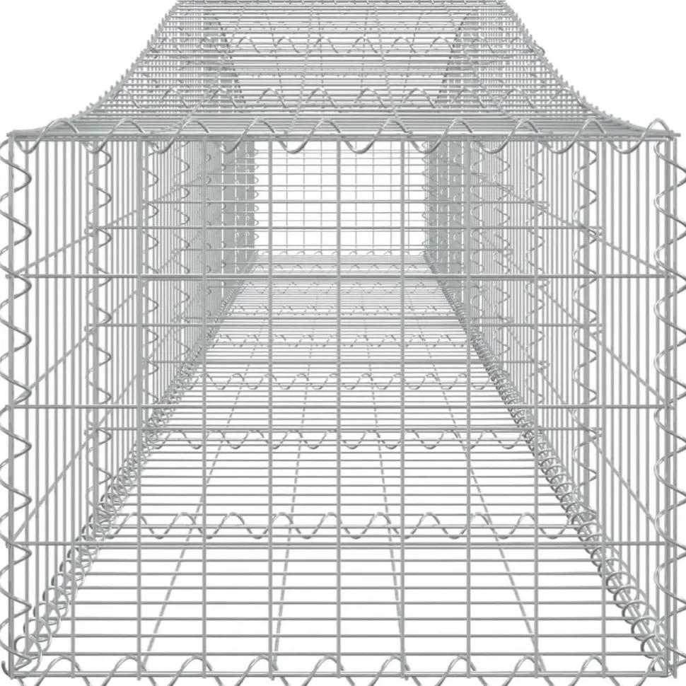 Kaareva kivikori 200x50x40/60 cm galvanoitua rautaa