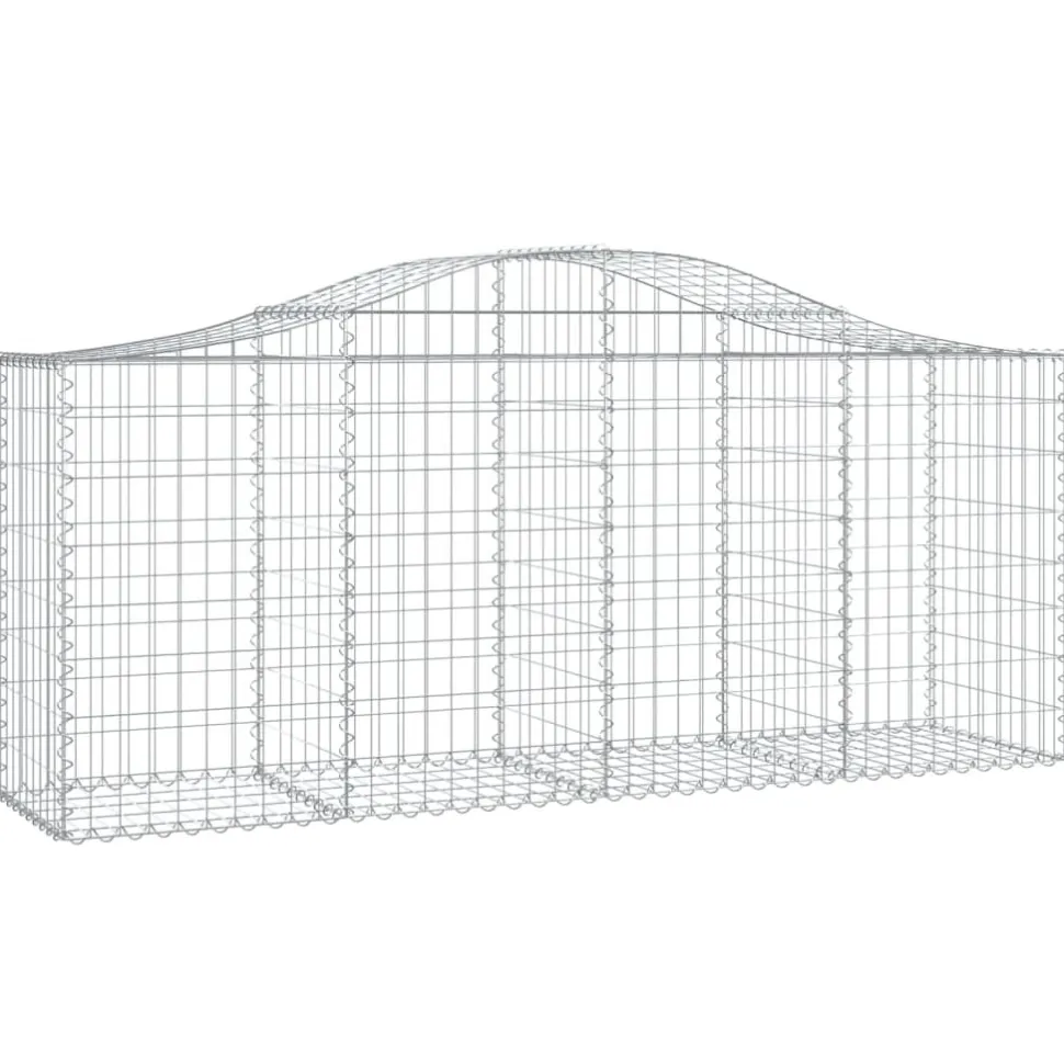 Kaareva kivikori 200x50x40/60 cm galvanoitua rautaa