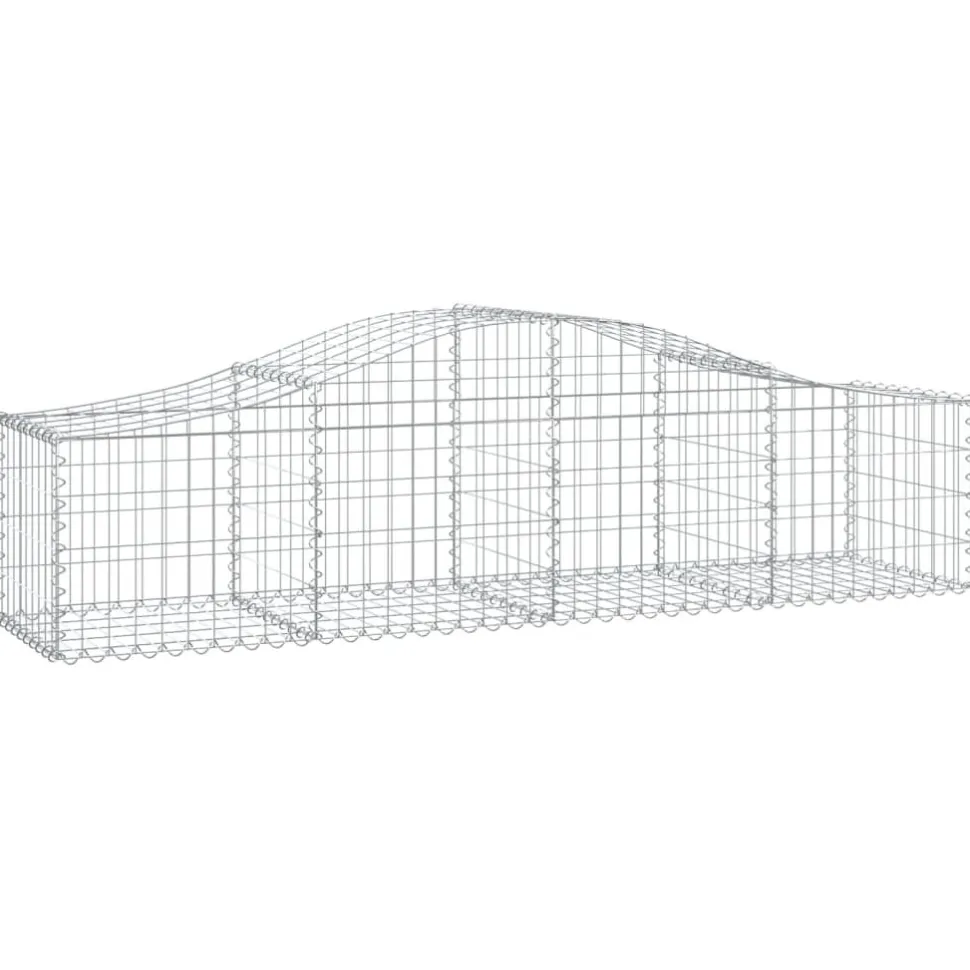 Kaareva kivikori 200x50x40/60 cm galvanoitua rautaa