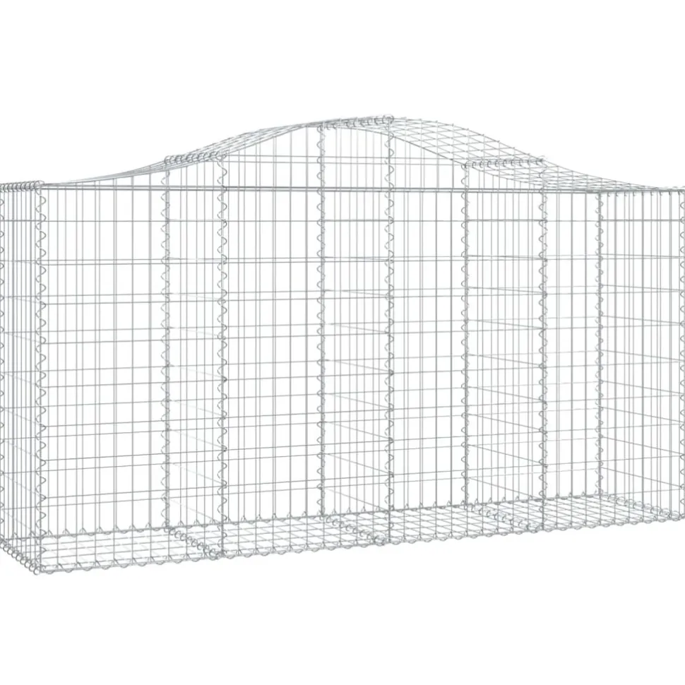 Kaareva kivikori 200x50x40/60 cm galvanoitua rautaa