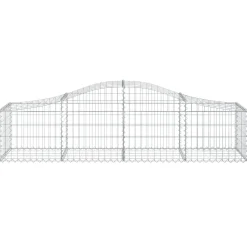 Kaareva kivikori 200x50x40/60 cm galvanoitua rautaa