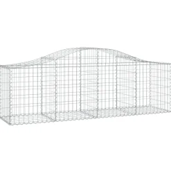Kaareva kivikori 200x50x40/60 cm galvanoitua rautaa