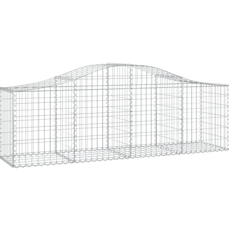 Kaareva kivikori 200x50x40/60 cm galvanoitua rautaa