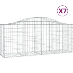 Kaareva kivikori 200x50x40/60 cm galvanoitua rautaa
