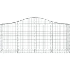 Kaareva kivikori 200x50x40/60 cm galvanoitua rautaa