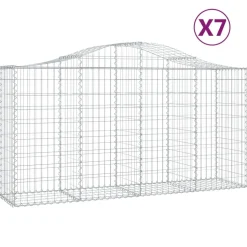 Kaareva kivikori 200x50x40/60 cm galvanoitua rautaa