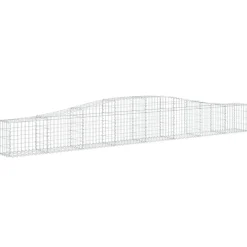 Kaareva kivikori 200x50x40/60 cm galvanoitua rautaa