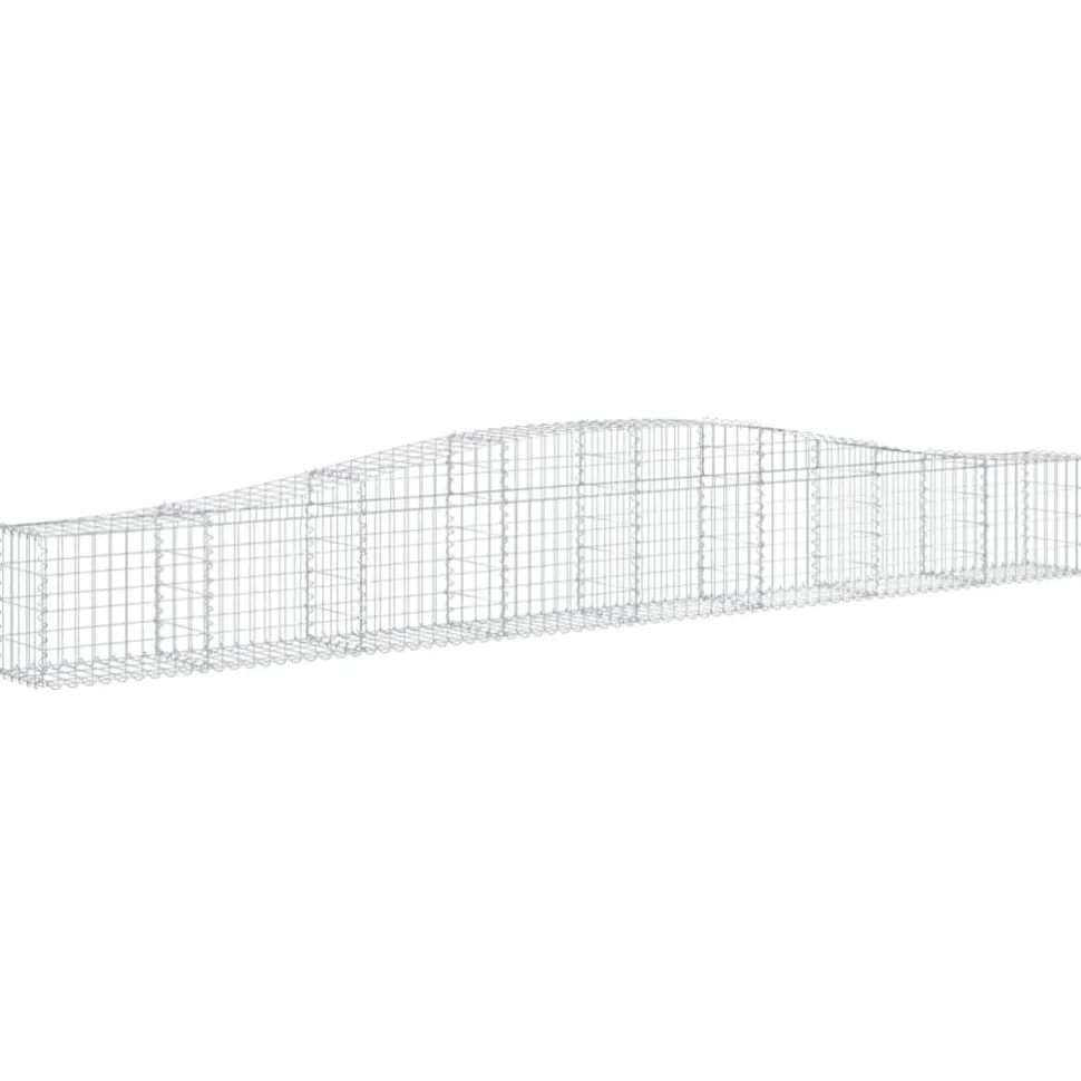 Kaareva kivikori 200x50x40/60 cm galvanoitua rautaa