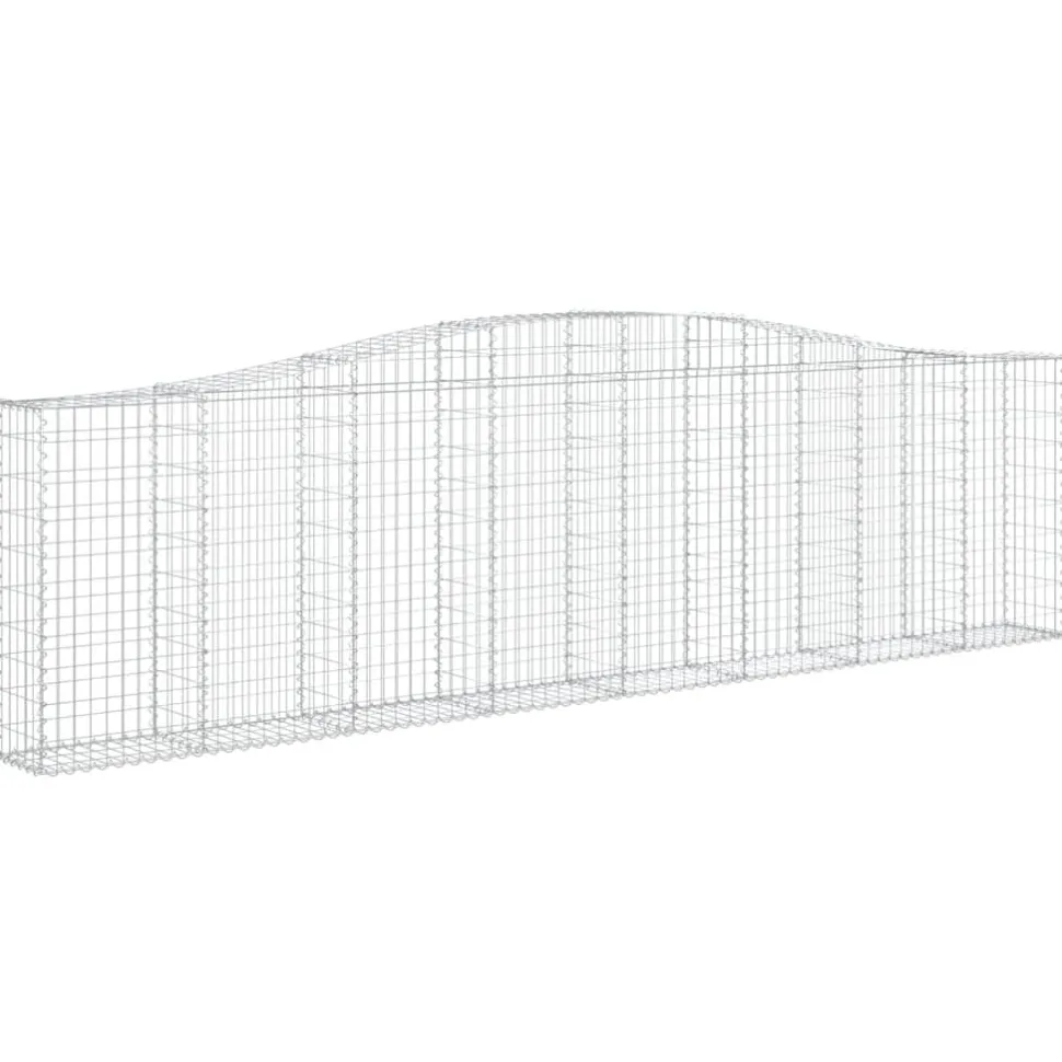 Kaareva kivikori 200x50x40/60 cm galvanoitua rautaa