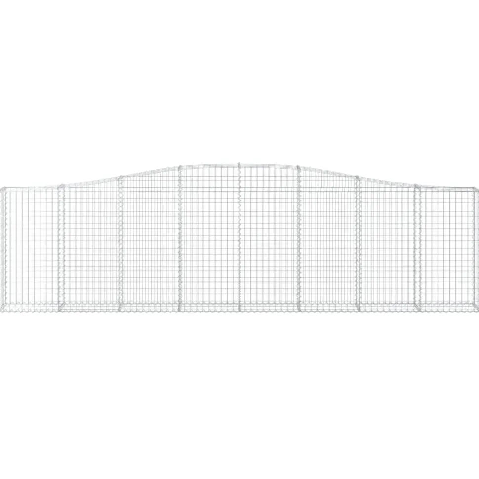 Kaareva kivikori 200x50x40/60 cm galvanoitua rautaa