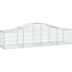 Kaareva kivikori 200x50x40/60 cm galvanoitua rautaa