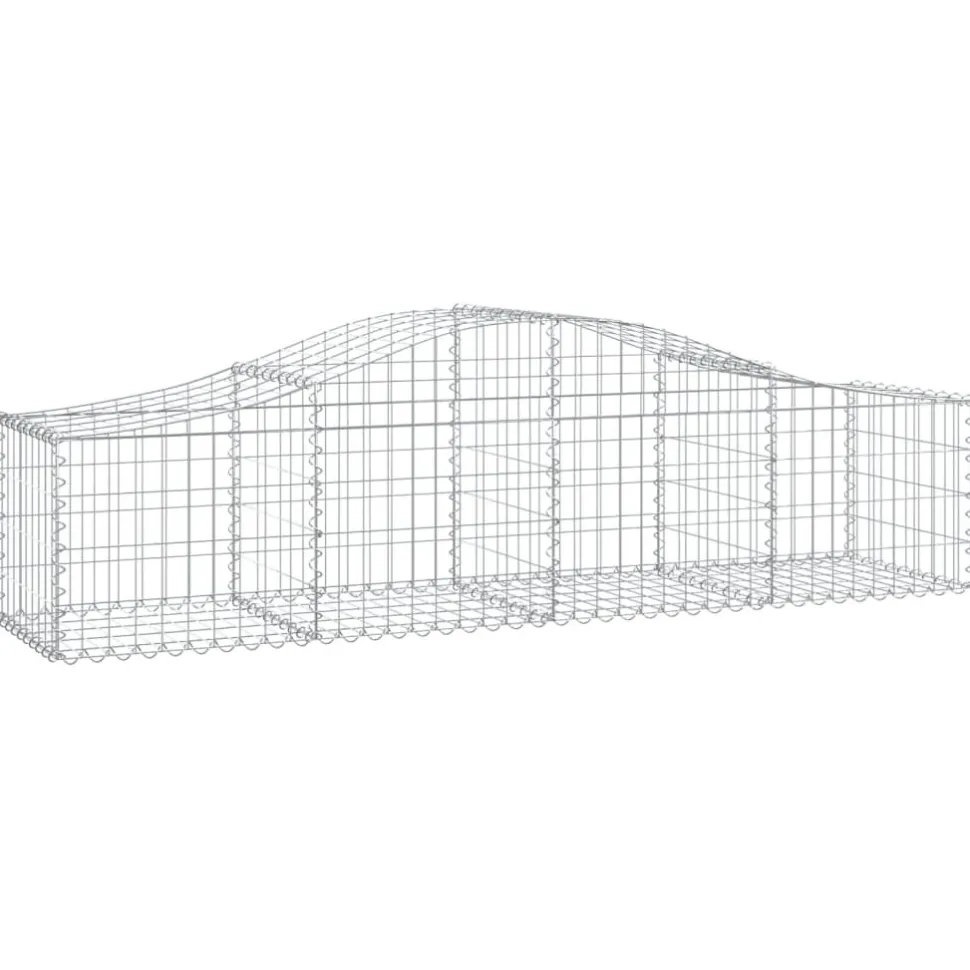 Kaareva kivikori 200x50x40/60 cm galvanoitua rautaa