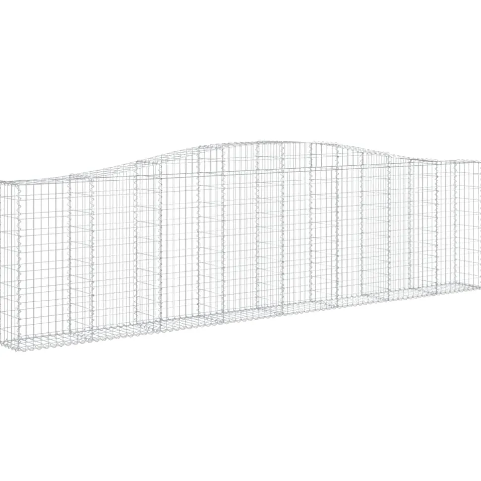 Kaareva kivikori 200x50x40/60 cm galvanoitua rautaa