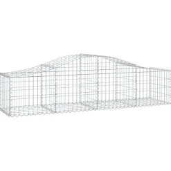 Kaareva kivikori 200x50x40/60 cm galvanoitua rautaa