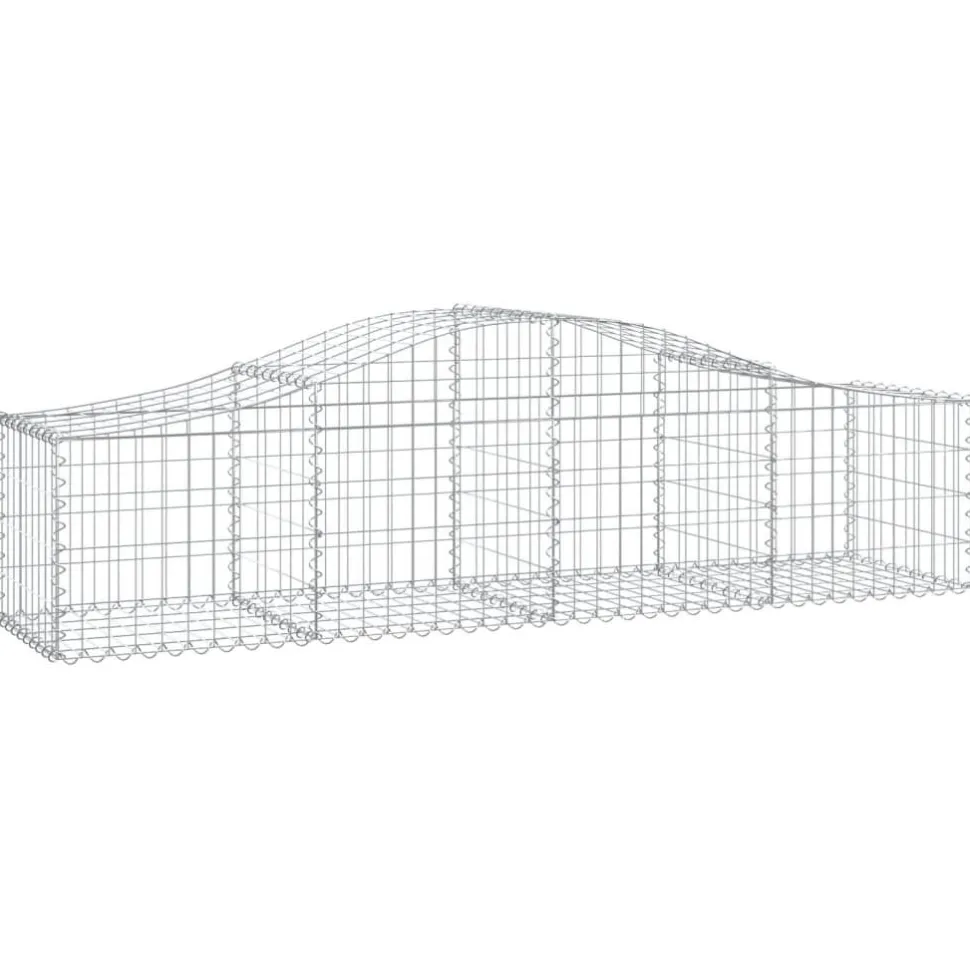 Kaareva kivikori 200x50x40/60 cm galvanoitua rautaa