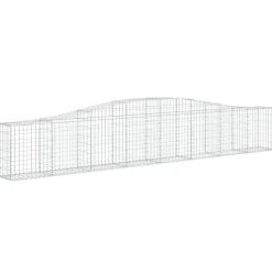 Kaareva kivikori 200x50x40/60 cm galvanoitua rautaa
