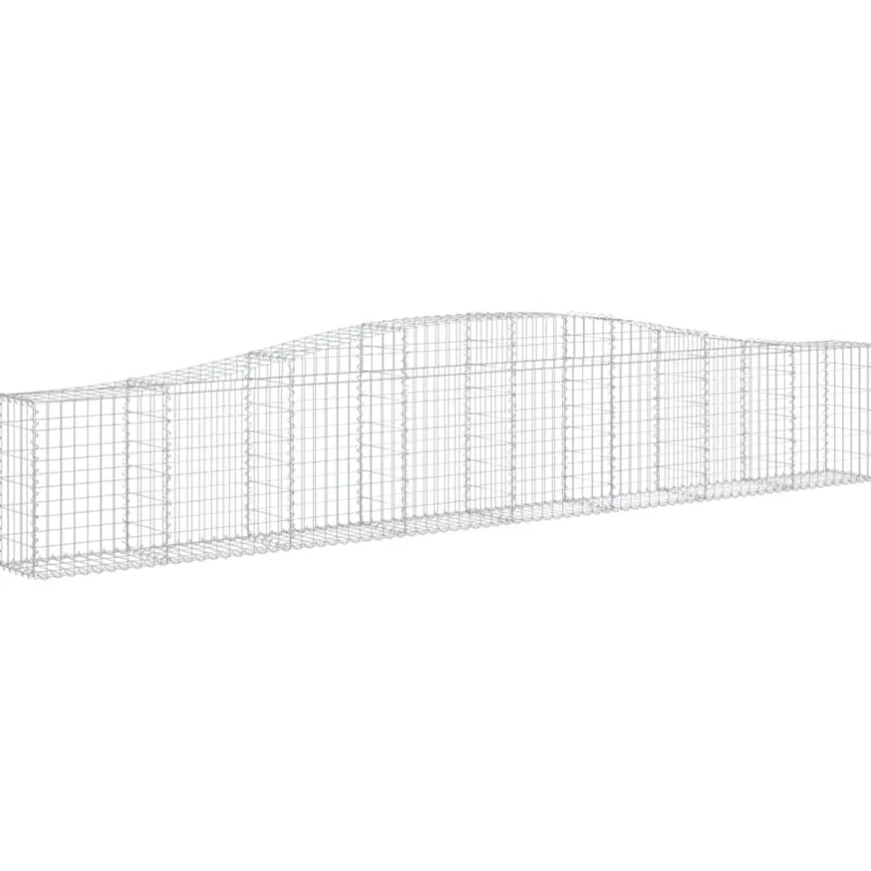 Kaareva kivikori 200x50x40/60 cm galvanoitua rautaa