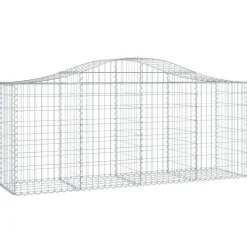 Kaareva kivikori 200x50x40/60 cm galvanoitua rautaa