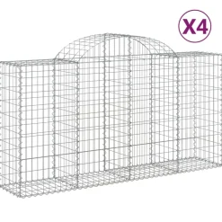 Kaareva kivikori 200x50x40/60 cm galvanoitu rauta