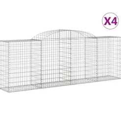 Kaareva kivikori 200x50x40/60 cm galvanoitu rauta