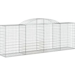 Kaareva kivikori 200x50x40/60 cm galvanoitu rauta