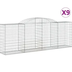 Kaareva kivikori 200x50x40/60 cm galvanoitu rauta