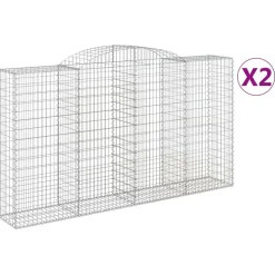 Kaareva kivikori 200x50x40/60 cm galvanoitu rauta