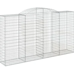 Kaareva kivikori 200x50x40/60 cm galvanoitu rauta