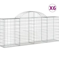 Kaareva kivikori 200x50x40/60 cm galvanoitu rauta