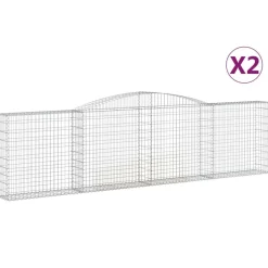 Kaareva kivikori 200x50x40/60 cm galvanoitu rauta