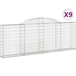 Kaareva kivikori 200x50x40/60 cm galvanoitu rauta