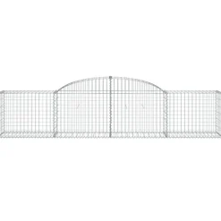 Kaareva kivikori 200x50x40/60 cm galvanoitu rauta