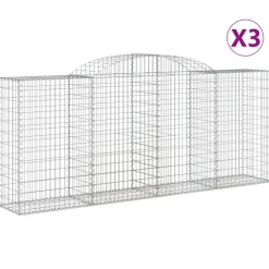 Kaareva kivikori 200x50x40/60 cm galvanoitu rauta
