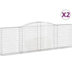 Kaareva kivikori 200x50x40/60 cm galvanoitu rauta