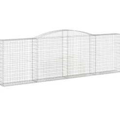 Kaareva kivikori 200x50x40/60 cm galvanoitu rauta