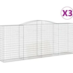 Kaareva kivikori 200x50x40/60 cm galvanoitu rauta