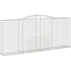 Kaareva kivikori 200x50x40/60 cm galvanoitu rauta