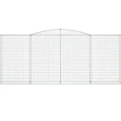 Kaareva kivikori 200x50x40/60 cm galvanoitu rauta
